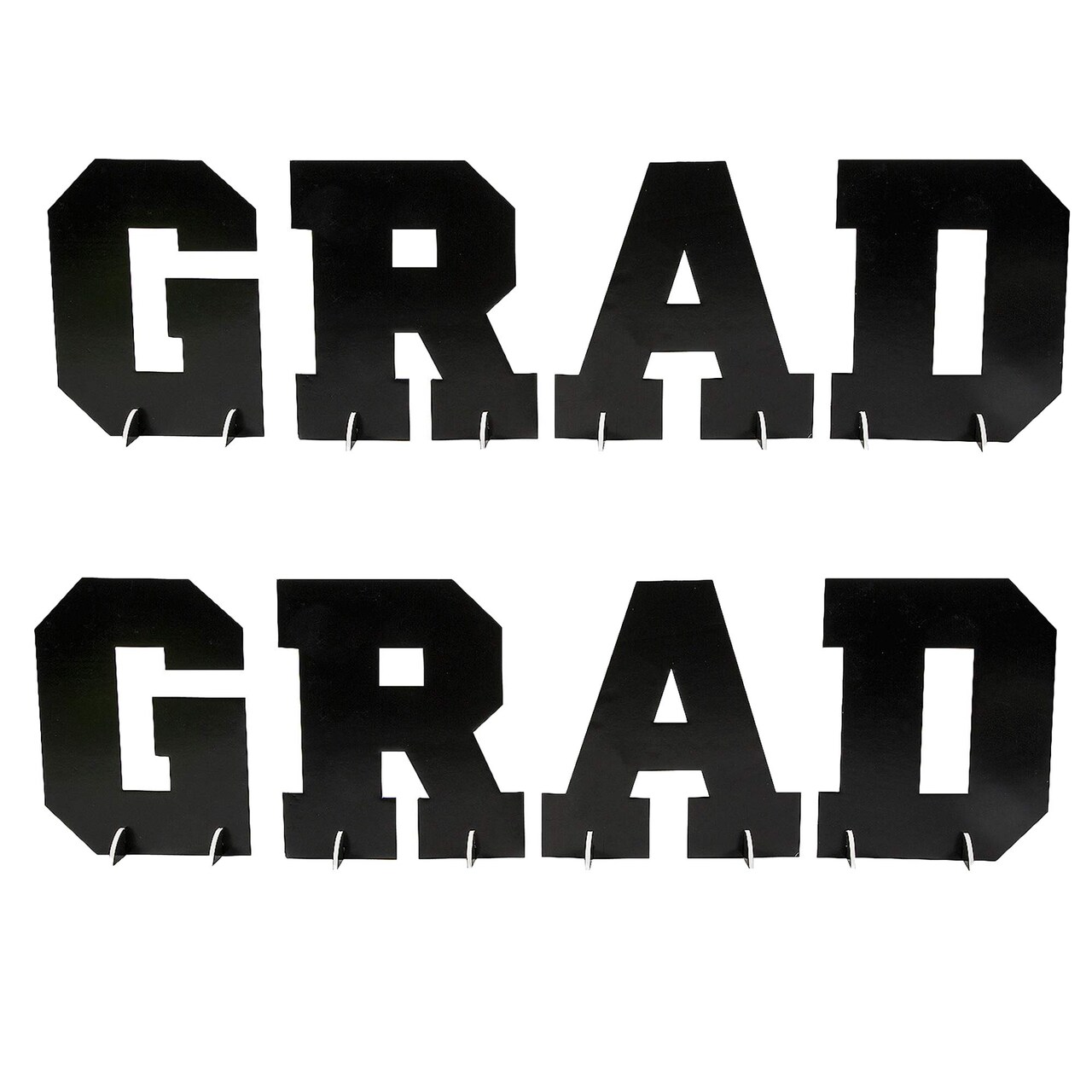 12" Black Foam Letters GRAD Tabletop Centerpiece Set 4 Pieces